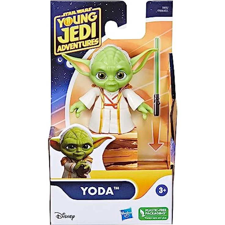 Star Wars Young Jedi Adventures Yoda Figur, 7,5 cm Sammelfigur mit abnehmbaren Umhang und Lichtschwert für Kinder ab 3 Jahren – Bild 2