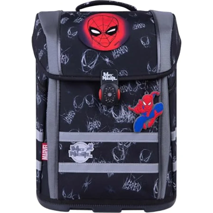 McNeill Schulranzen-Set PERFECTO, MARVEL SPIDERMAN II 5-teilig, ergonomisch, ClickFlex-Rückensystem, Reflektoren, 22L, 1.250g – Bild 2