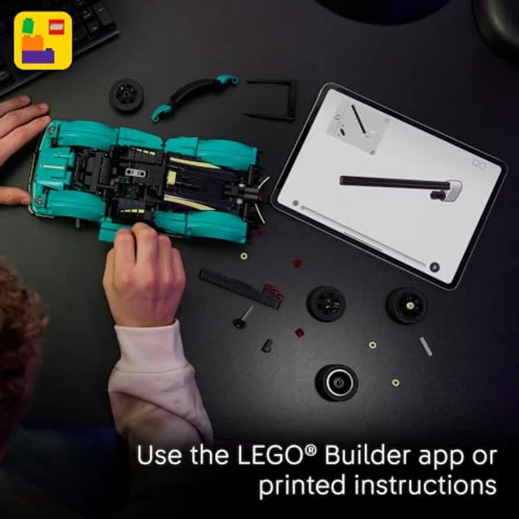 LEGO Technic 42208 Aston Martin Valkyrie Bausatz, detailliertes Modellauto mit beweglichen Flügeltüren und V12-Motor, Mehrfarbig – Bild 7