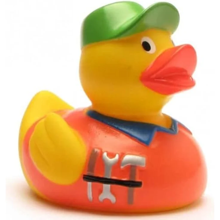 Duckshop Badeente - personalisierbar (Hausmeister Ente) mit Wunschtext bis 10 Zeichen, 8 cm, Vinyl – Bild 3
