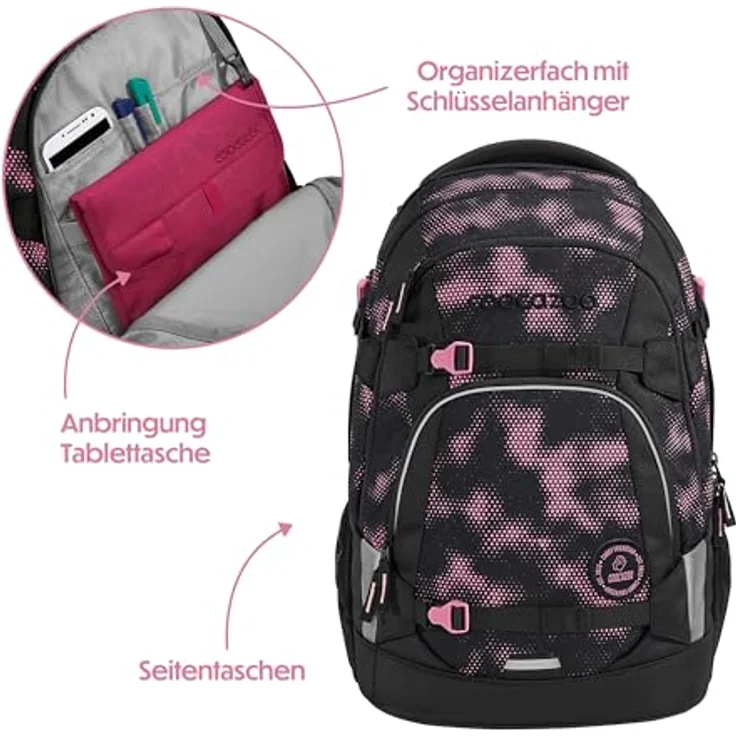coocazoo Schulrucksack Mate, 100% PFC-frei und bluesign-zertifiziert, in Schwarz – Bild 10