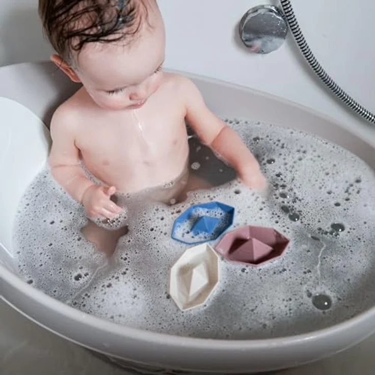 Shnuggle Babywanne für Neugeborene, mit integrierter Stützbeule und weicher Rückenlehne, inkl. Stecker, Taupe – Bild 3