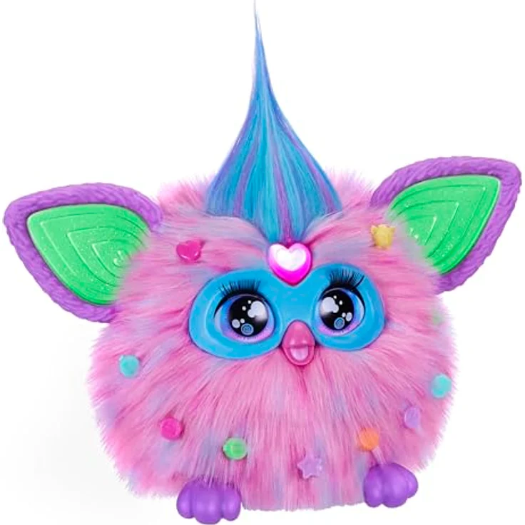 Hasbro Furby Pink, interaktives Plüschtier mit über 600 Reaktionen, 20 cm, rosa & hellblau – Bild 4