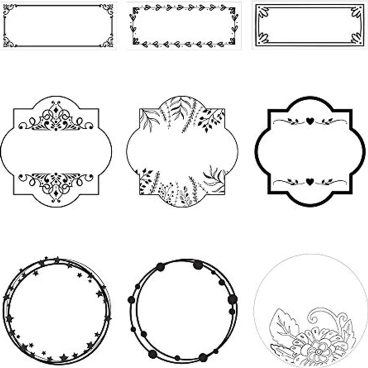 Trodat Vintage Etiketten zum kreativen Gestalten – 36 selbstklebende Etiketten, 9 Designs, sprachneutral, wasserfest, Etikettenbreite 5cm, Etikettenlänge 2-5cm, optimal für trodat vintage Stempel