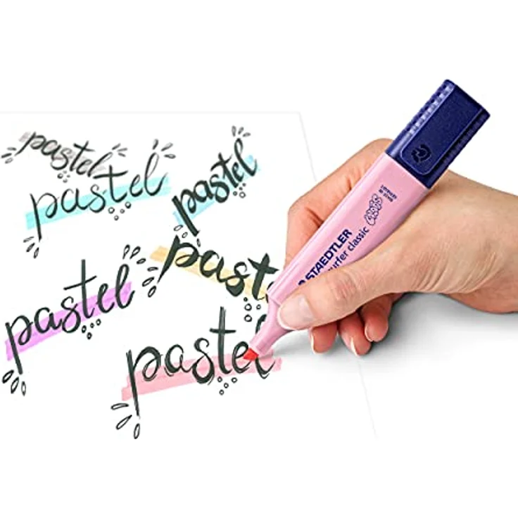 STAEDTLER Textmarker Textsurfer classic, hohe Qualität, mit großem Tintenspeicher für extra lange Markierleistung, Etui mit 4 Pastell-Farben, 364 CWP4PA – Bild 4
