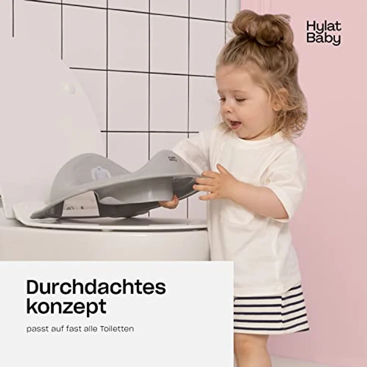 Hylat Baby Toilettensitz Kinder hilfreich beim Toilettentraining, für Mädchen und Jungen, solides Material, Antirutsch Gummi, Farbe:grau, Motiv:Yeti, Marke:Hylat Baby – Bild 3
