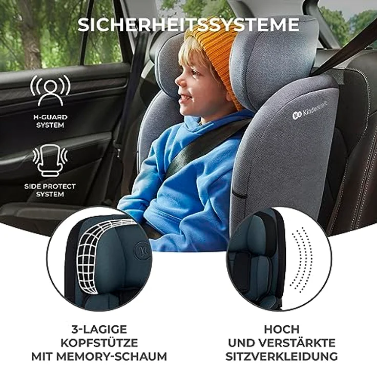 KinderKraft Oneto3, Kindersitz i-Size nach ECE R129, für Kinder von 76 bis 150 cm, mit Side Protect und H-Guard System – Bild 6