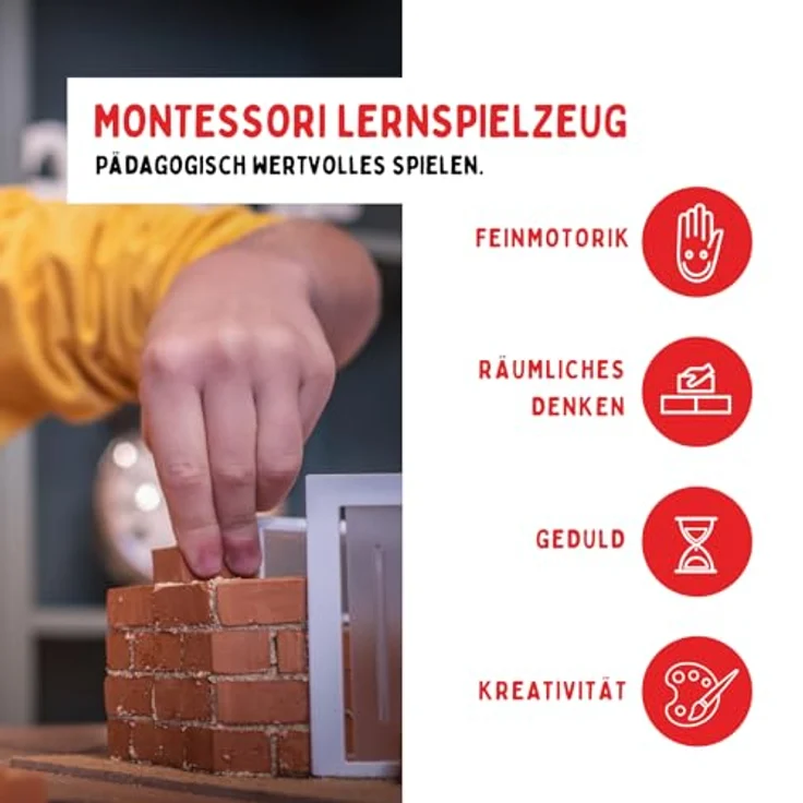 teifoc 5220 Steinbaukasten - Gartenhaus aus Ziegelsteinen, DIY Bausatz für Kinder ab 6 Jahren – Bild 5