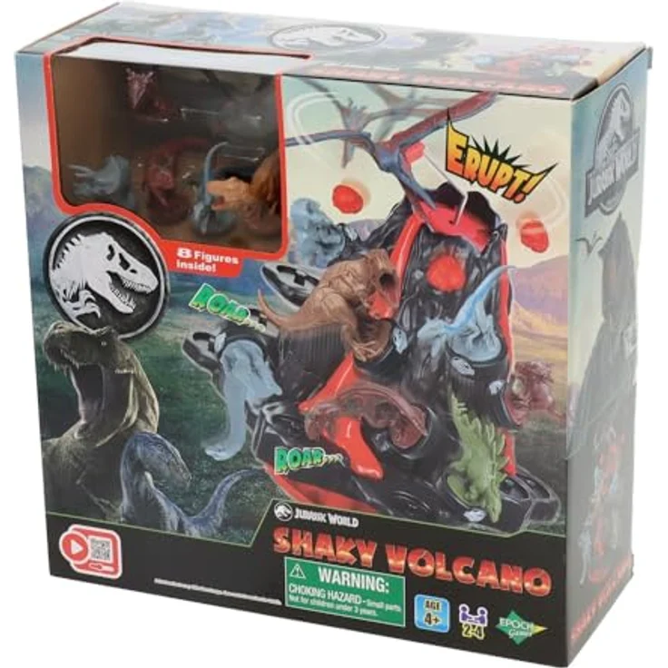 EPOCH Games Jurassic World Shaky Volcano, Geschicklichkeitsspiel mit 8 Dinosaurierfiguren für Kinder ab 4 Jahren – Bild 2