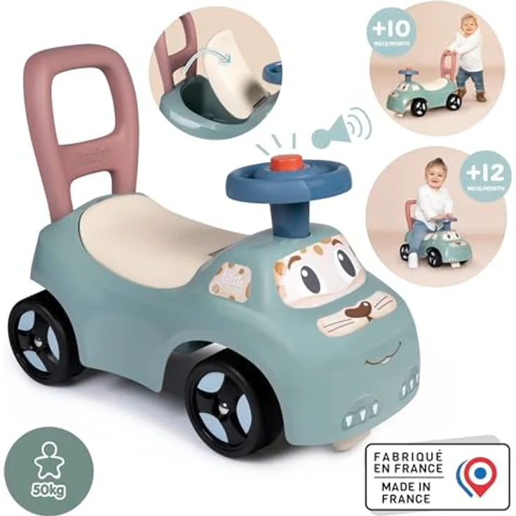 Smoby Little Rutschauto mit Staufach, Hupe, Kippschutz - ab 10 Monaten – Bild 2