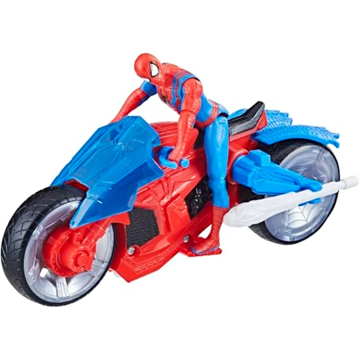 SPIDER-MAN Marvel Spider-Man Epic World of Action Web-Motorrad Spielset, 10 cm Action-Figur mit beweglichen Gelenken und 2 Netz-Projektile – Bild 5