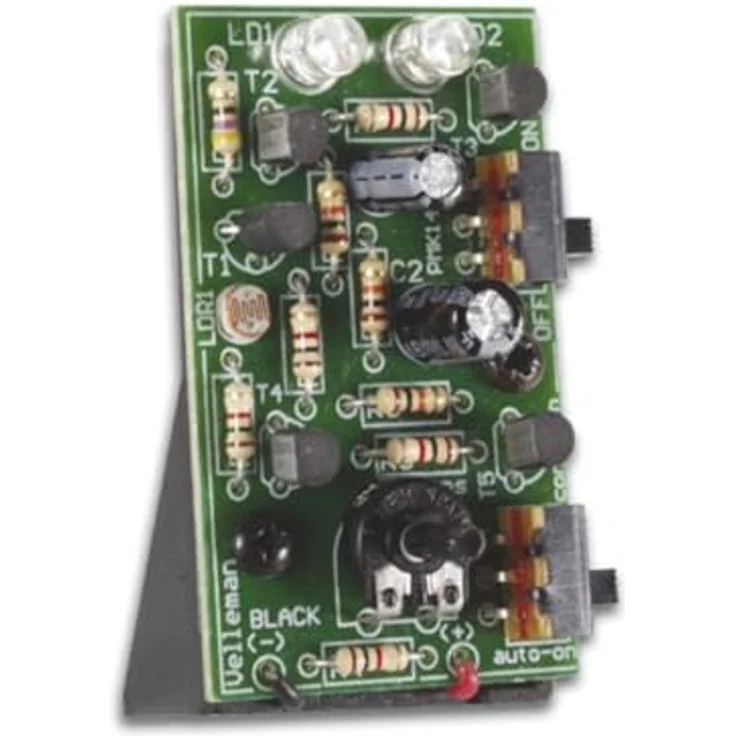 Whadda Lötbausatz Blinklicht, 2 rote LEDs, leuchtende elektronische Bastelprojekt für Anfänger und Fortgeschrittene – Bild 1