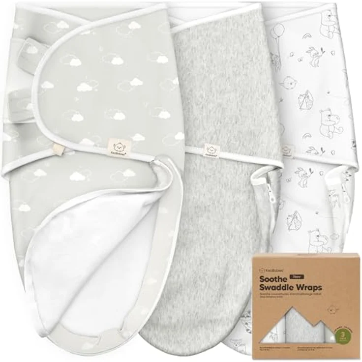 KeaBabies Soothe Zippy Pucksack Baby 0-3 Monate, 3er-Pack mit Reißverschluss, Bio-Baumwolle, atmungsaktiv und temperaturregulierend, für einfachen Windelwechsel, hüftgesund, in verschiedenen Farben – Bild 1
