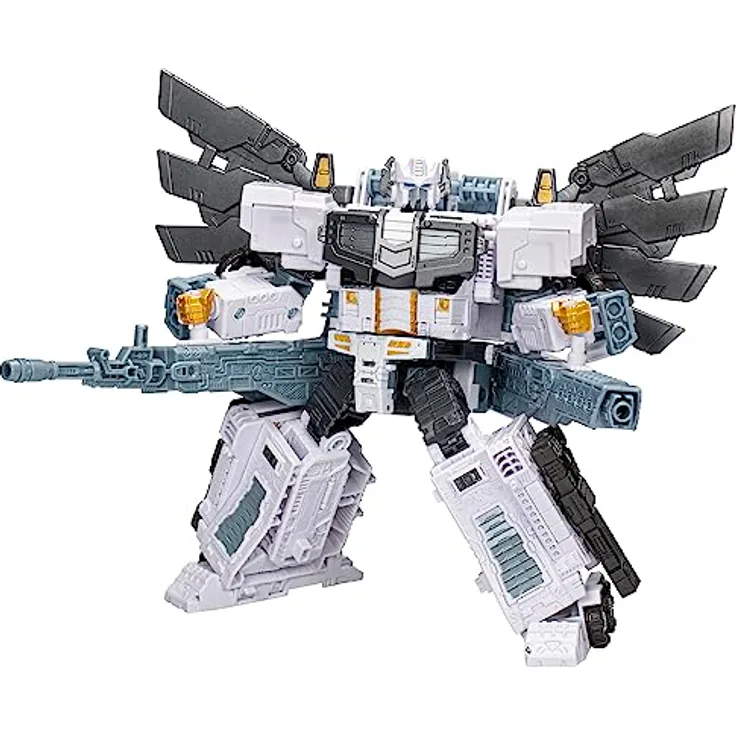 Hasbro Transformers Legacy Evolution Nova Prime, 17,5 cm große Action-Figur mit 2 Modi, Truck-Anhänger und 3 kombinierbaren Blastern, für Jungen und Mädchen ab 8 Jahren
