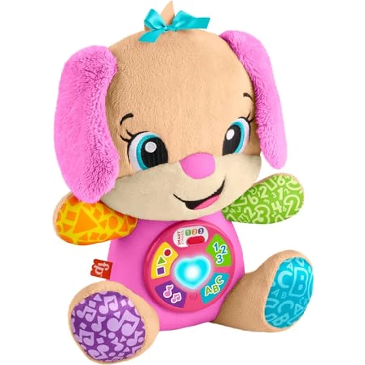 Mattel Fisher-Price Siostrzyczka Szczeniaczka JFD36, interaktives Lernspielzeug mit 80+ Aktivierungen, leuchtendem Herz, mehrsprachig (Englisch, Polnisch, Tschechisch, Slowakisch, Ungarisch) – Bild 1