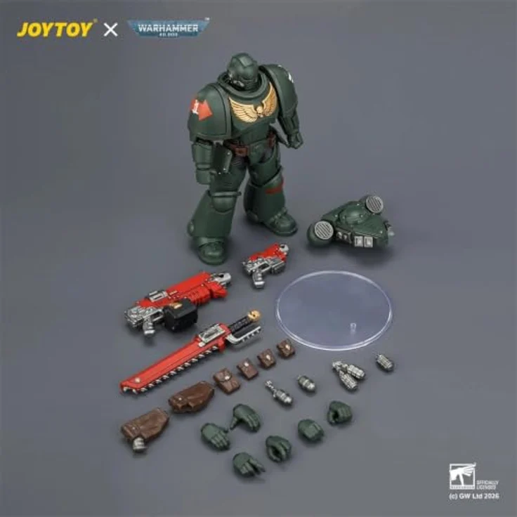 JOYTOY Warhammer 40,000 Actionfigur Dark Angels Intercessor, 12 cm, hochdetailliert und vollständig beweglich mit Bolzen-Gewehr, Bolzen-Pistole und Kettenschwert – Bild 3