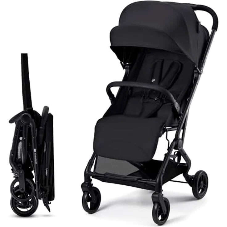 Kinderkraft INDY 3, leichter Buggy für Kinder bis 15 kg, nur 7,3 kg, Einhand-Faltmechanismus CLICK & FOLD, verstellbare Rückenlehne, 5-Punkt-Gurt, schwarz – Bild 1