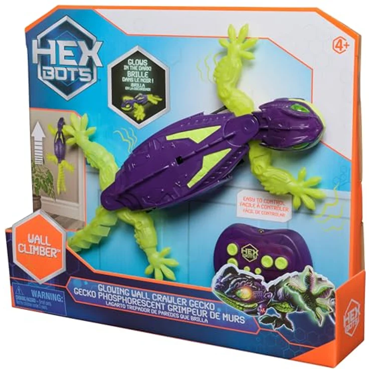 Spin Master HEX Wall Crawler Gecko, Glow-in-the-Dark ferngesteuertes interaktives Spielzeug mit LED-Augen und Wandkletter-Funktion – Bild 10
