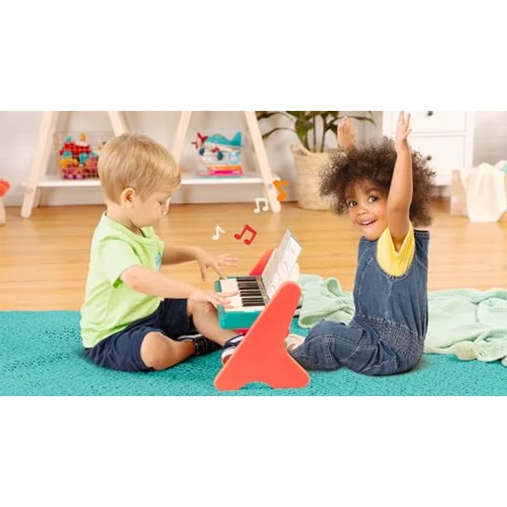 B. toys Spielzeug Klavier aus Holz mit Liederbuch, Piano Holzspielzeug, Musikspielzeug, Musikinstrument zum Klavier spielen lernen für Kinder ab 3 Jahren – Bild 2