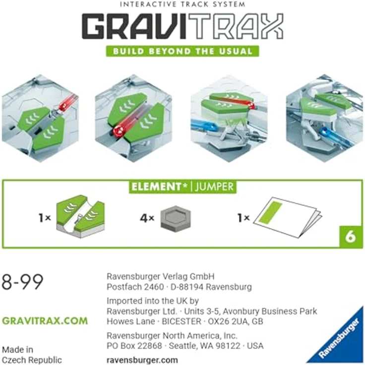 Ravensburger GraviTrax Element Jumper - Zubehör für das Kugelbahnsystem. Kombinierbar mit allen GraviTrax Produktlinien, Starter-Sets, Extensions und Elements, Konstruktionsspielzeug ab 8 Jahren – Bild 5
