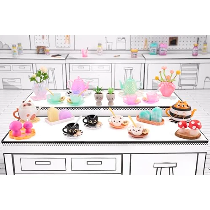MGA Miniverse Make It Mini Lifestyle PDQ Serie 2A, Sammelfiguren-Set zur individuellen Herstellung von Deko-Objekten und Geschirr, transparent und bunt – Bild 7