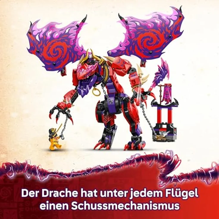 LEGO NINJAGO Chaosdrache Donnerzahn - Spielzeug mit 6 Ninja Minifiguren - Fantasievolles Rollenspiel Bauset für Kinder ab 8 Jahren - TV-Serie Aufstieg der Drachen 71832 – Bild 4