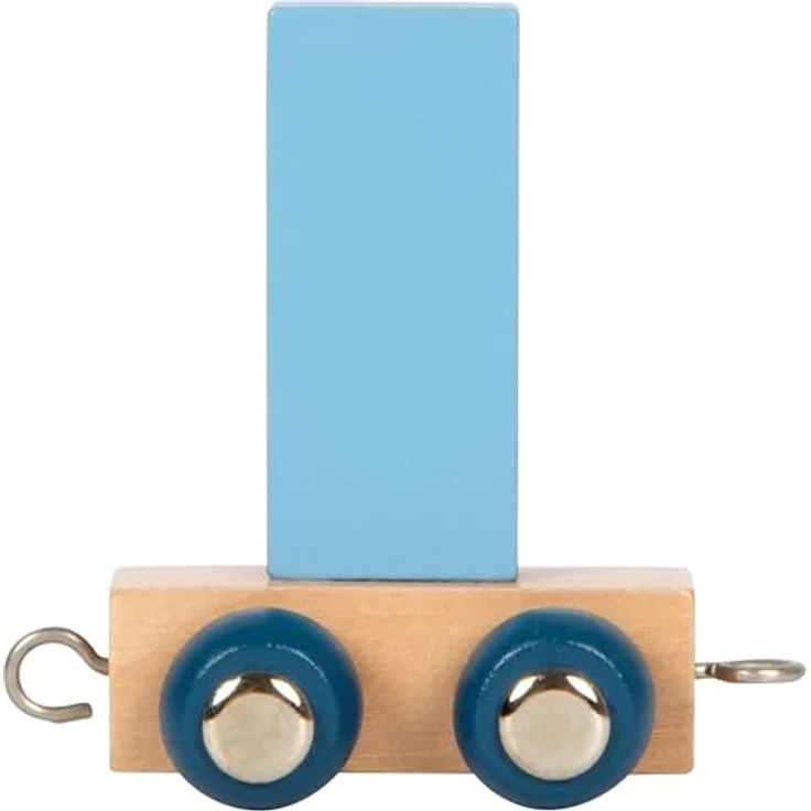 Small Foot Spielzeug-Zug Buchstabenzug Polar I, hellblau, aus hochwertigem Holz, mit Metallachsen, fördert die sprachliche Entwicklung, Made in Germany