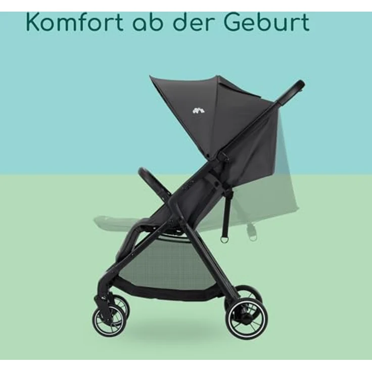Bebeconfort Azur, Kompakter Kinderwagen Buggy, Leichter Reisebuggy, Automatisch Einhändig Klappbar, Stufenlos Flach Verstellbar, Großer Korb, Mineral Graphite – Bild 3