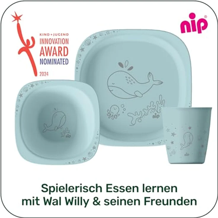 nip 2x Breischale für Babys ab 4 Monaten, bruchfest, stapelbar, hellgrün, ergonomisch geformt – Bild 4
