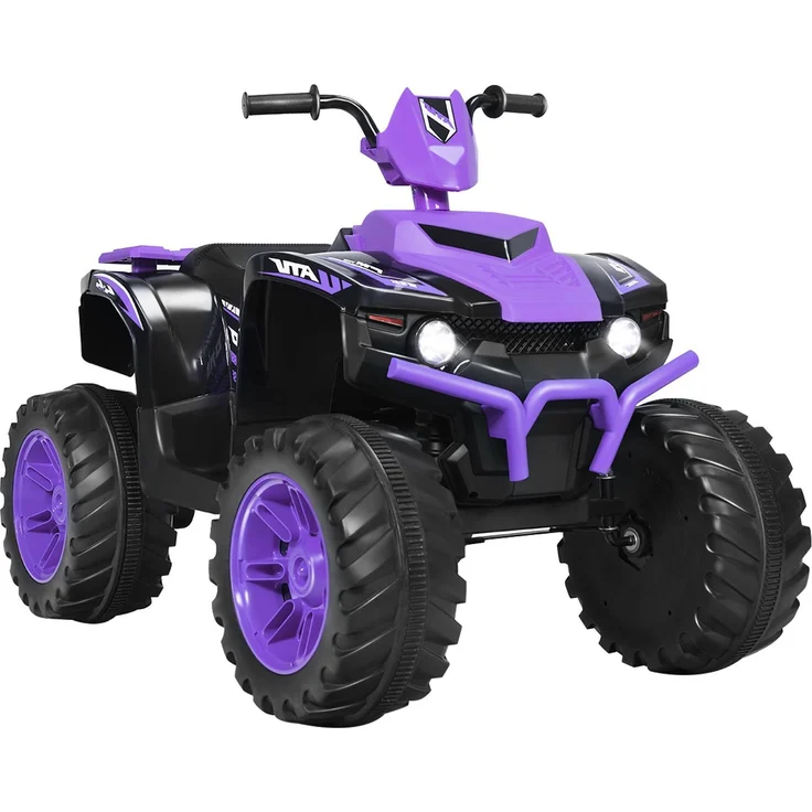 KOMFOTTEU Elektro-Kinderquad Quad Motorrad, LED Musik Hupe USB Bluetooth Radio, in coolem ATV-Design