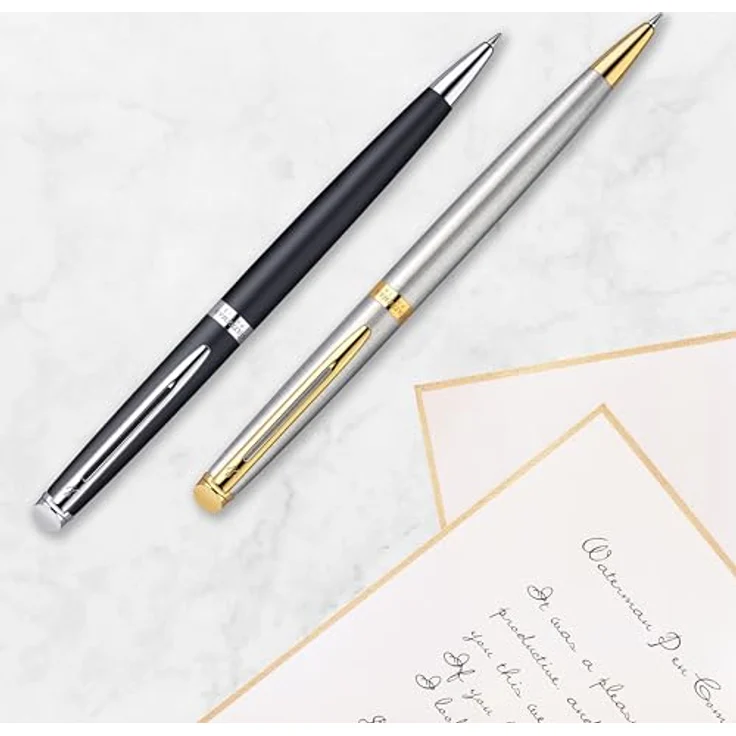 Waterman Hémisphère, Schreibstift mit palladium-plattierter Oberfläche und feiner Ziselierung, Schwarz-Silber – Bild 7