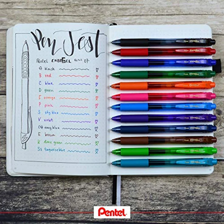 Pentel EnerGel X BL107-DX Gel-Tintenroller, grün, 0,7 mm Strichstärke, Druckmechanik, nachfüllbar – Bild 3