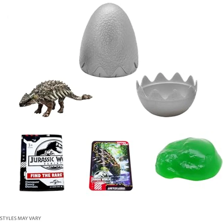 Jurassic World Jurassic Captivz Rebirth - 12-teiliges Sammelfiguren-Set mit 3 Eiern pro Reihe, inklusive slime und exklusiver Dinosaurierfigur – Bild 2