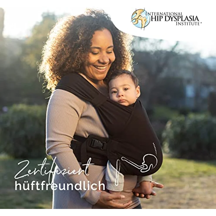 Boba Bliss Babytrage Neugeborene ab Geburt bis 15 kg - 2-in-1 Baby Carrier & Baby Tragetuch Ohne Binden & Knoten, Hüftfreundliche Babytrage ab Geburt, Weiche & elastische Baby Trage (Schwarz) – Bild 9