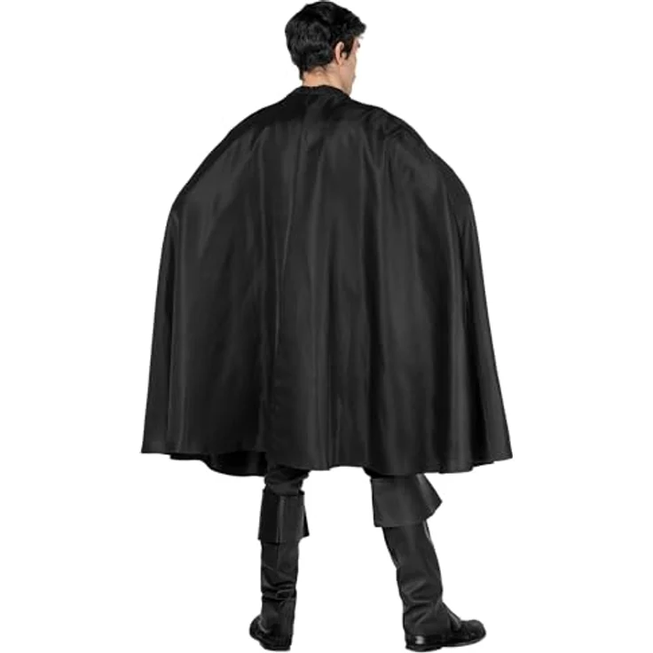 Maskworld Zorro Cape, knielanger Umhang aus dickem Polyester, schwarz, One Size, ideal für Karneval und Mottopartys – Bild 4