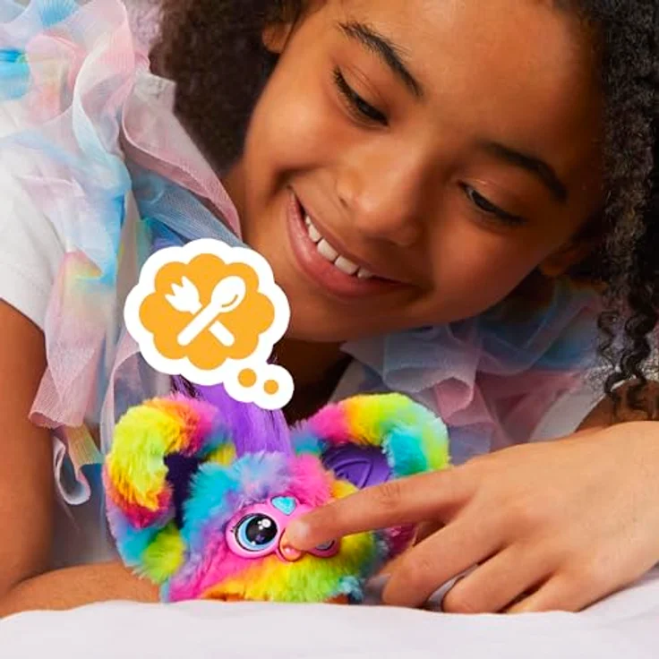 Hasbro Furby Furblet Electric Rave, Mini- elektronisches Kuscheltier mit Regenbogenfell und über 45 Sounds, für Kinder ab 6 Jahren – Bild 9