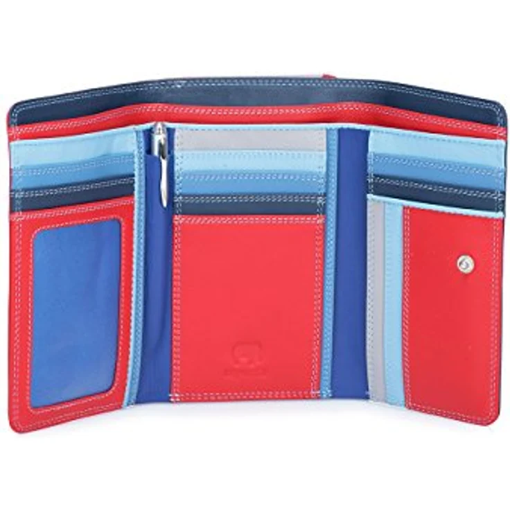 Mywalit Medium Tri-fold Geldbörse, 100% Leder, 14 cm, blau – Bild 3