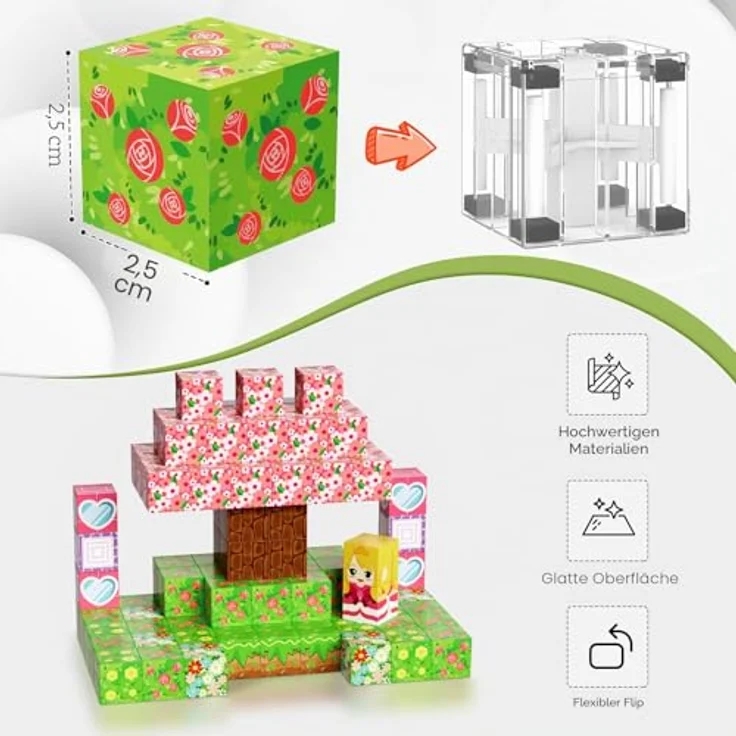 Coolzon Magnetische Bausteine Blöcke 154 Stück, Magnete Welt Set, Grün, sicherer und langlebiger Baukästen für Kinder ab 3 Jahren, fördert Kreativität und motorische Fähigkeiten – Bild 2