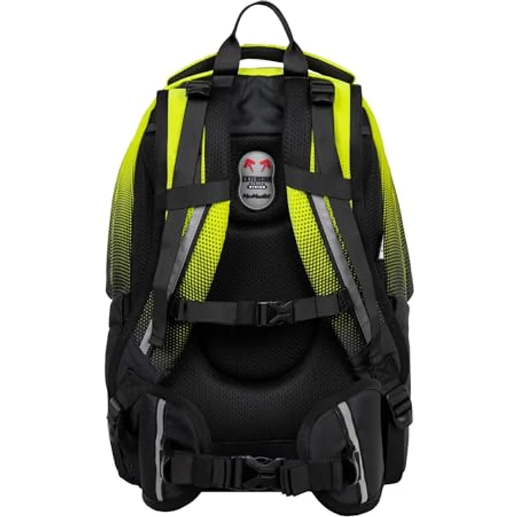 McNeill Schulrucksack MILO, gepolsterte Rückriemen, Air-Flow Rückensystem, Gelb-schwarz – Bild 3