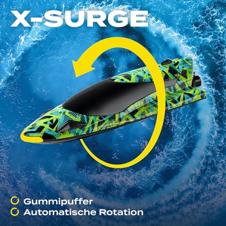 Overmax RC-Boot X-SURGE, Komplettset mit 2000W, 2 Akkus, Automatischer Drehung, 35 km/h, LED-Beleuchtung – Bild 6