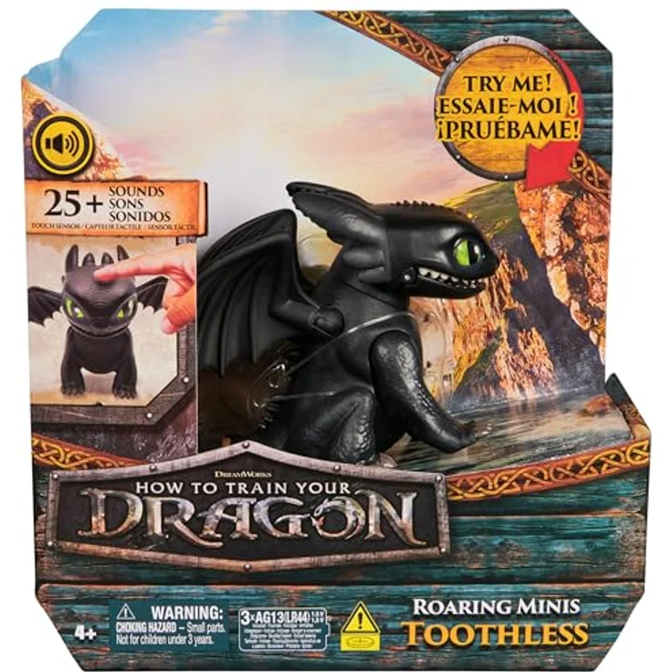 Dreamworks Dragons Interaktiver Mini-Drache Ohnezahn, 9cm Figur mit über 25 Soundeffekten, Spielzeug für Kinder ab 4 Jahren – Bild 2