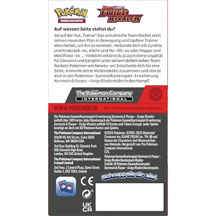 AMIGO PKM KP10 Ewige Rivalen 1 Booster, Pokémon Sammelkarten Erweiterung mit Donnersichel-ex, Sandfell-ex und Terakristallisierung – Bild 4