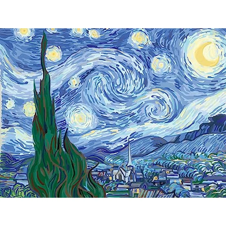 Ravensburger CreArt - Malen nach Zahlen 23518 ART Collection: Starry Night (Van Gogh) ab 14 Jahren – Bild 2