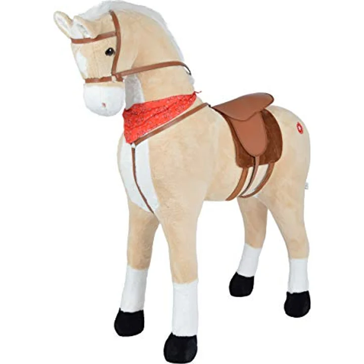 Pink Papaya Giant XXL Kinder Spielpferd zum Reiten Sternchen 125 cm | Plüschpferd | Fast lebensgroßes Pferd zum Reiten für Kinder | Stehpferd bis 100kg belastbar mit Sounds – Bild 2