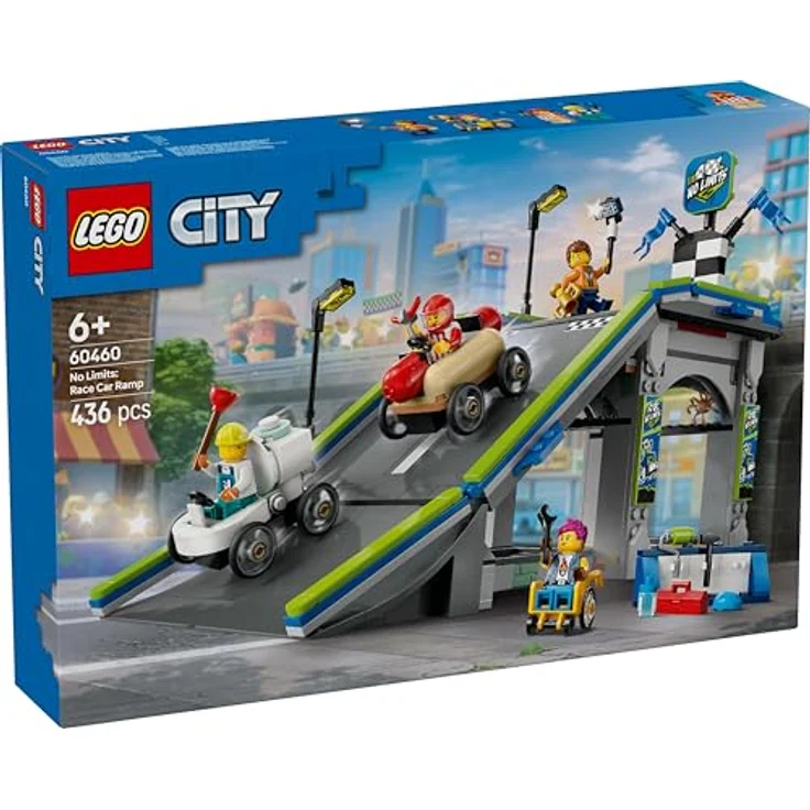 LEGO City 60460 Keine Limits: Seifenkistenrennen mit Rampe Bausatz, inklusive 2 Seifenkisten (Hotdog und Toilette) und 4 Minifiguren, Mehrfarbig – Bild 9