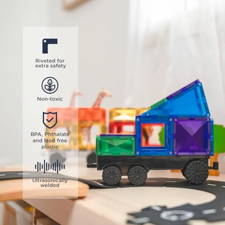 Connetix Rainbow Transport Pack Magnetspielbausteine, 50 Teile, pädagogisches Lernspiel, ab 3 Jahren – Bild 3