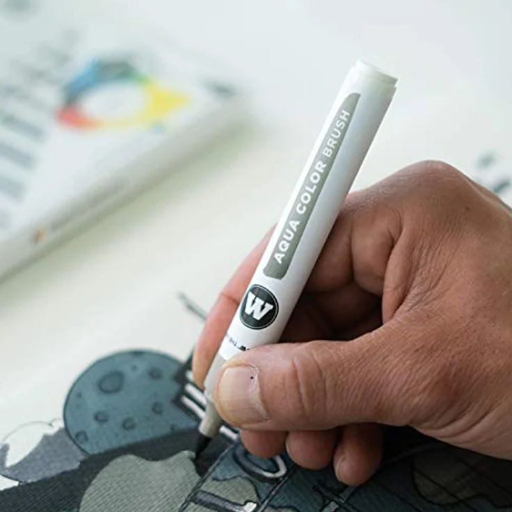 Molotow Aqua Color Brush (Brush Pen Marker Grey-Set, Pinsel Spitze für Aquarellieren und Handlettering) 12 Stück sortiert – Bild 5