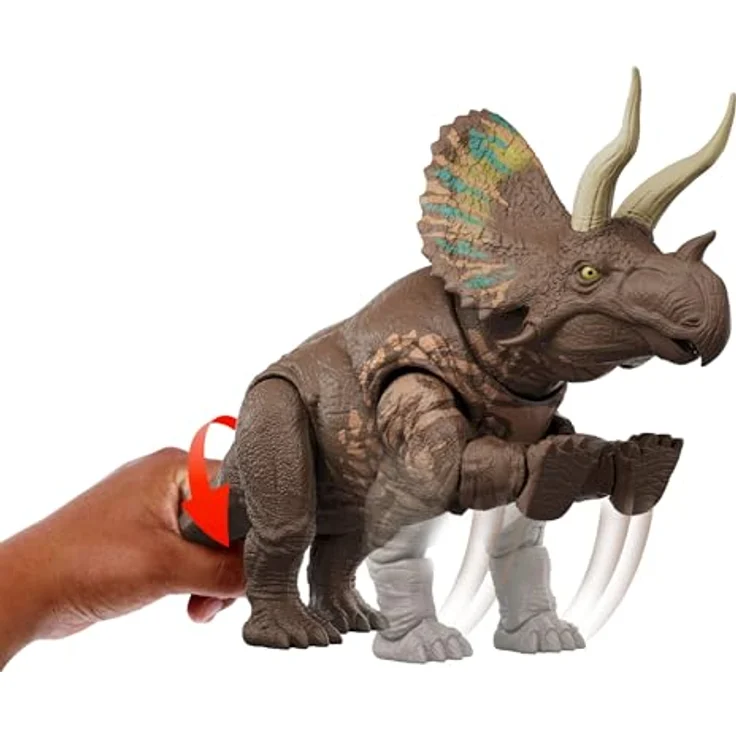Mattel Jurassic World - Gigantic Thrashers - Eotriceratops mit aktivierten Angriffsbewegungen – Bild 4