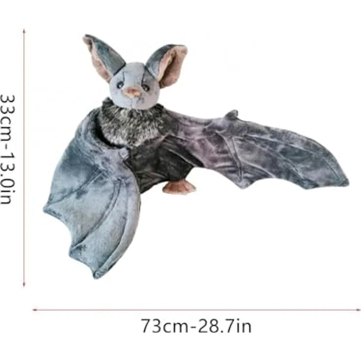 Tinisu Fledermaus Kuscheltier 30 cm – Weiches Halloween Plüschtier mit detailreicher Form – Bild 5