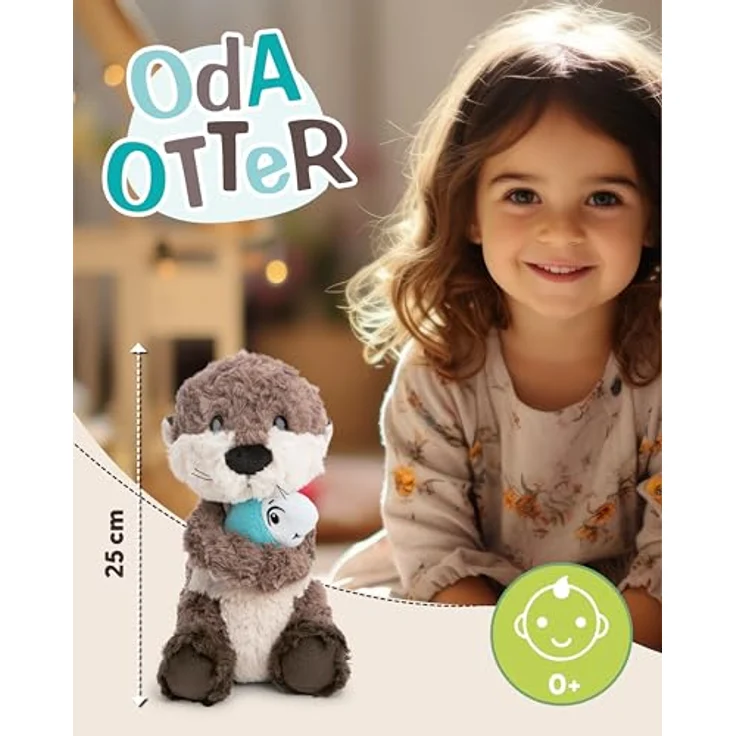 NICI Kuscheltier Otter Oda mit Fisch, 25 cm, grau-beige, schlenkernd aus NICI-Plüsch – Bild 3